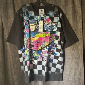 Adidas x Jeremy Scott Rally NASCAR Style Checker Shirt HG6512 Men’s Medium NWT